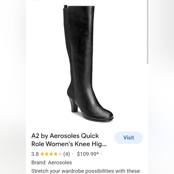 A2 By Aerosoles Heel rest Genuine Leather Knee boots Size 7 - Picture 8 of 8